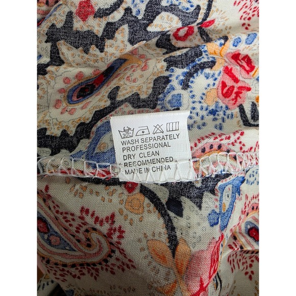 Runway Paris Womens Paisley Floral Cotton 3/4 Sleeve Henley Top Western Office - Picture 8 of 12